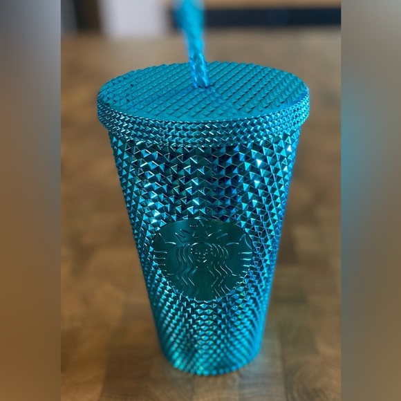 STARBUCKS 2023 Summer Bling Blue Grande 16 Oz Tumbler with straw - Picture 2 of 3